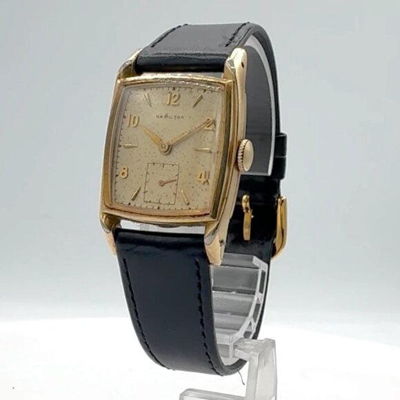 Vintage Hamilton Dunham Men's Mechanical Wristwatch 747 USA 14k Gold Filled - Picture 1 of 5